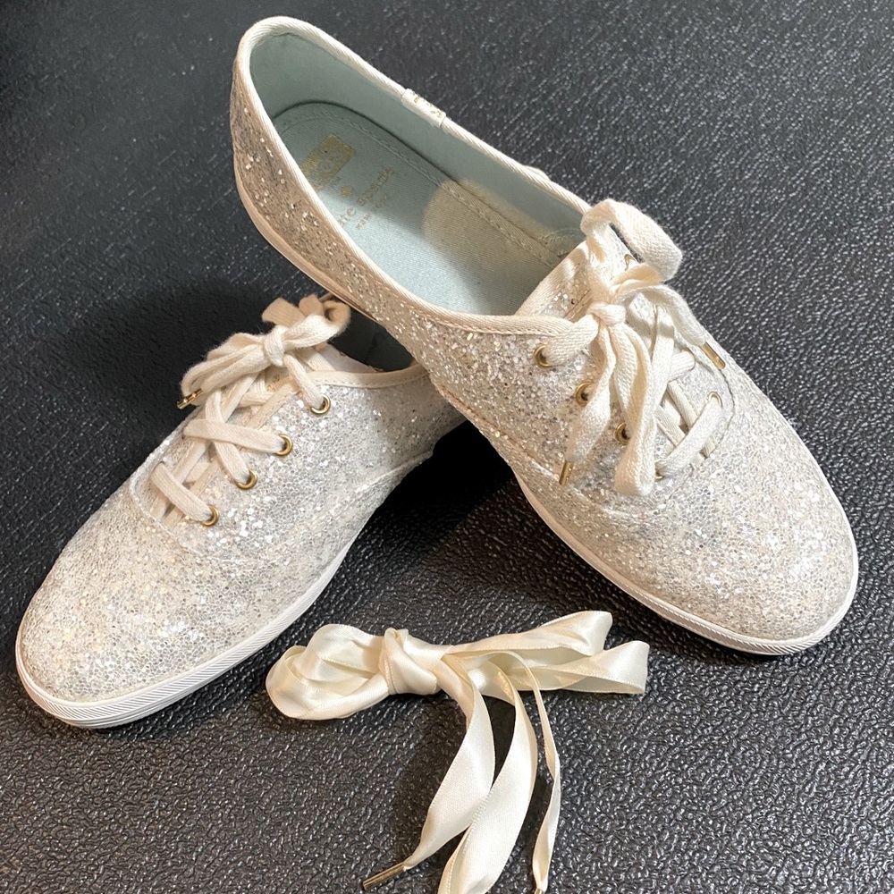 Keds X Kate Spade Glitter Cream Sneakers